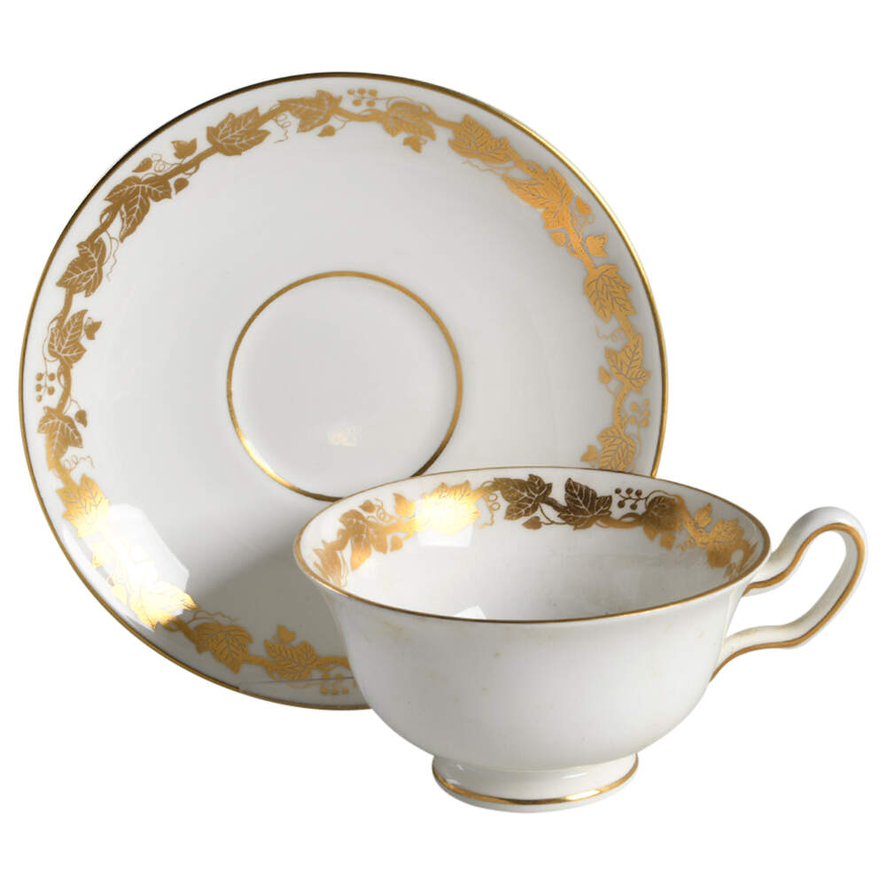 Whitehall (White Rim) Footed Cup & Saucer Set by Wedgwood-1