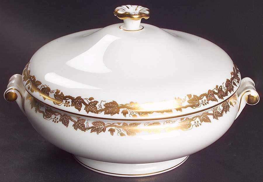 Whitehall (White Rim) Round Covered Vegetable by Wedgwood-1