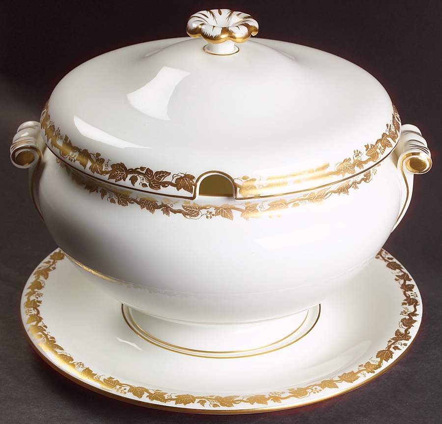 Whitehall (White Rim) Tureen & Lid w/Underplate by Wedgwood-1