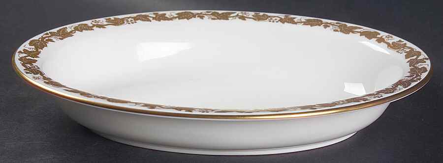 Whitehall (White Rim) 10" Oval Vegetable Bowl by Wedgwood-1