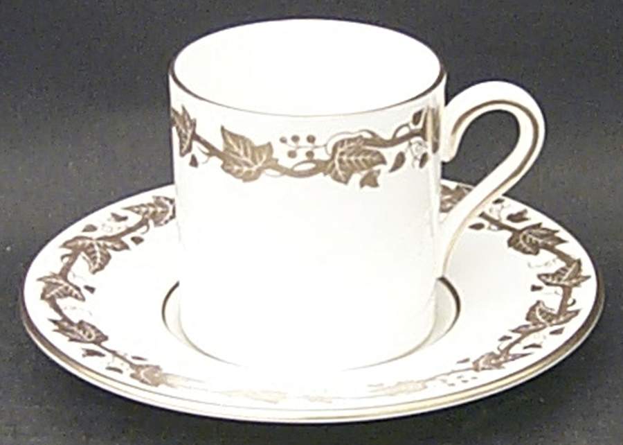 Whitehall (White Rim) Bond Shape Demitasse Cup and Saucer Set by Wedgwood-1