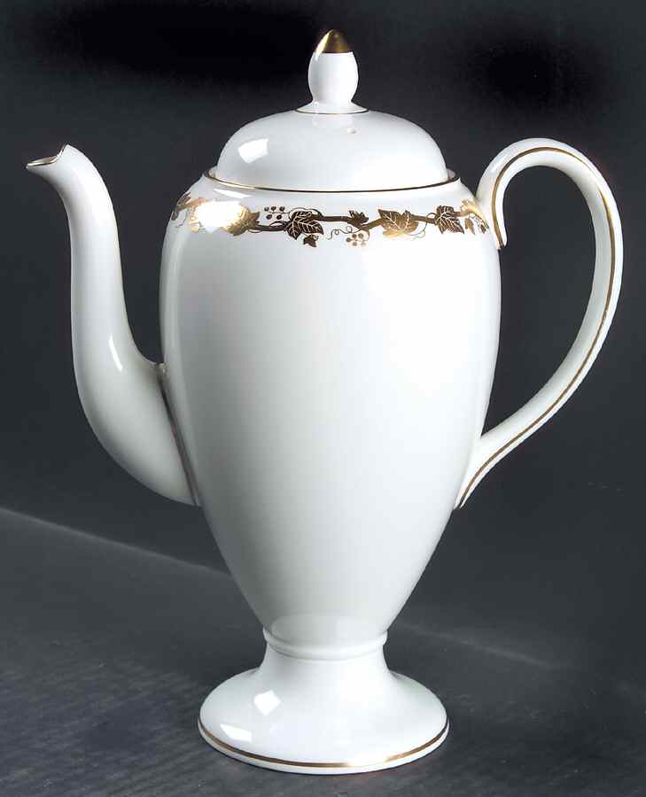 Whitehall (White Rim) Coffee Pot & Lid by Wedgwood-1