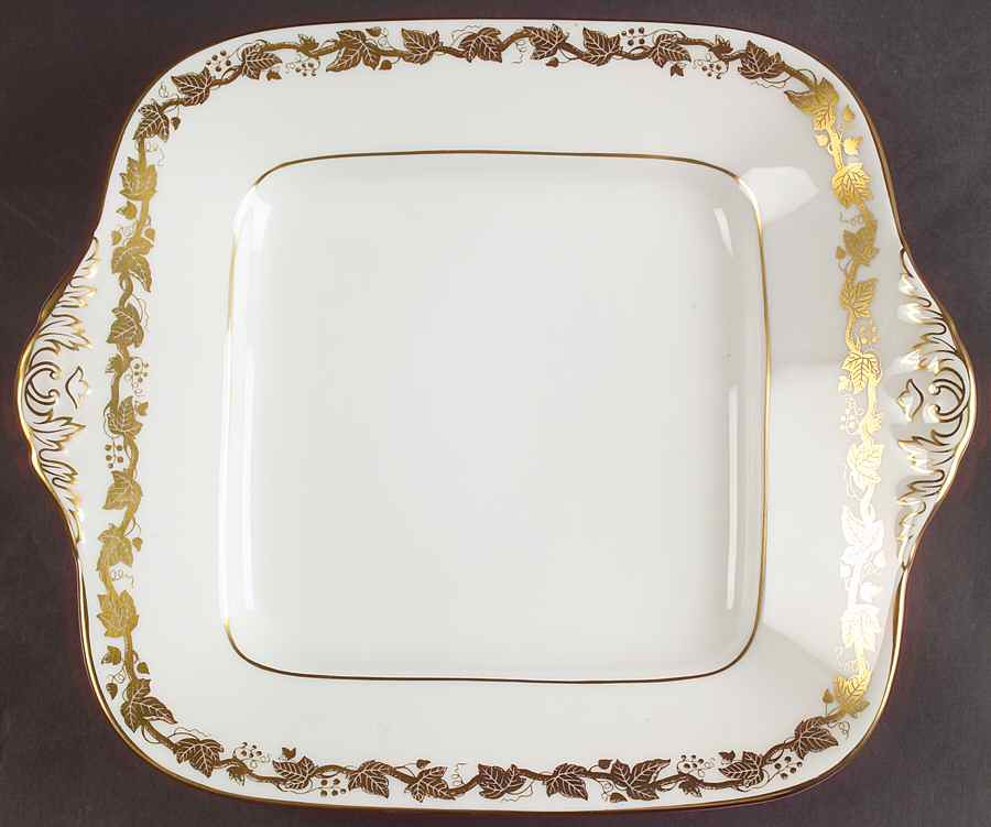 Whitehall (White Rim) Square Handled Cake Plate by Wedgwood-1