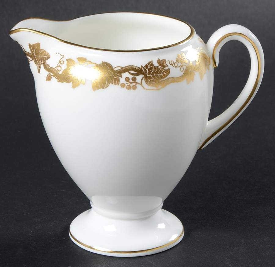 Whitehall (White Rim) Globe Shape Creamer by Wedgwood-1