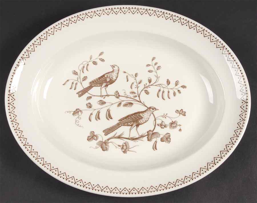 Williamsburg Aviary 12" Oval Serving Platter by Wedgwood-1