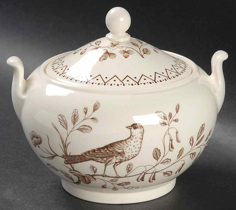 Williamsburg Aviary Sugar Bowl & Lid by Wedgwood-1