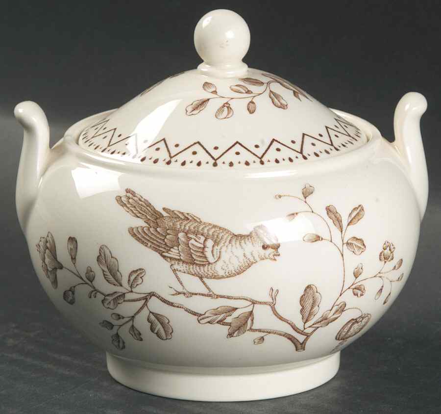 Williamsburg Aviary Sugar Bowl & Lid by Wedgwood-1