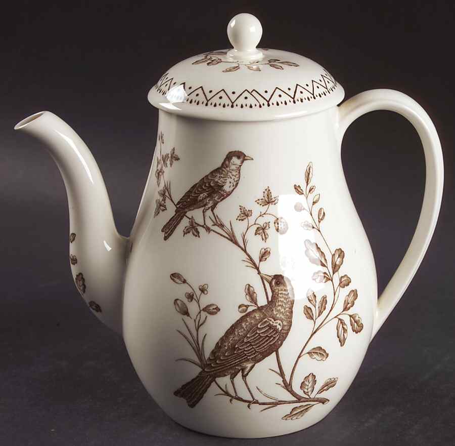Williamsburg Aviary Mini Coffee Pot & Lid by Wedgwood-1