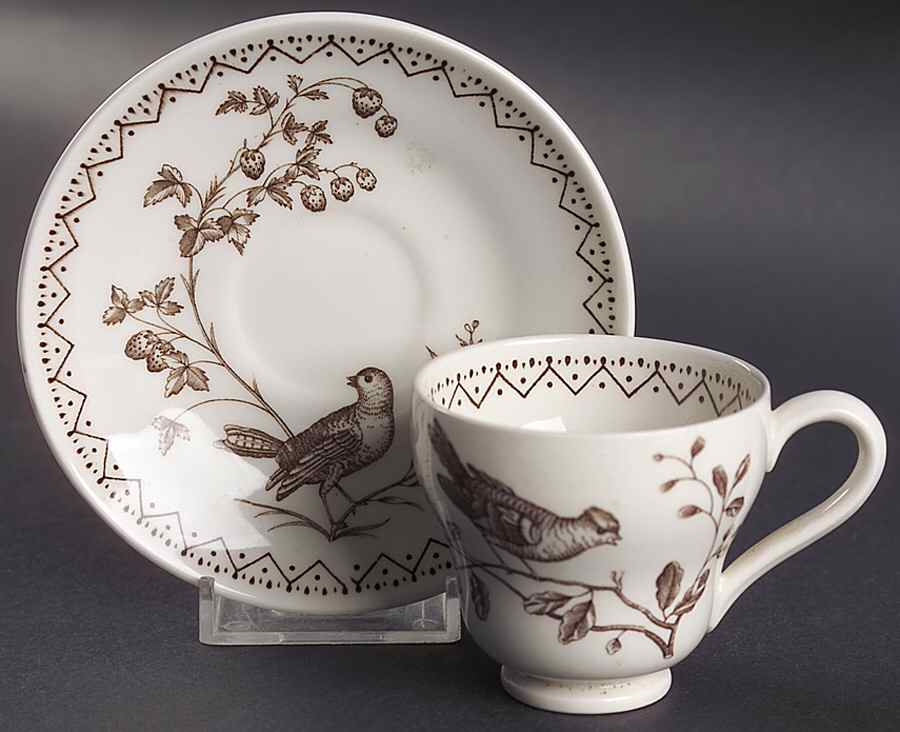 Williamsburg Aviary Footed Demitasse Cup & Saucer Set by Wedgwood-1