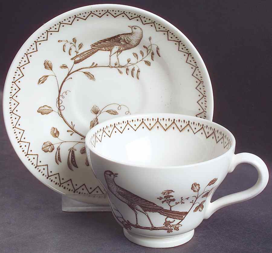 Williamsburg Aviary Footed Cup & Saucer Set by Wedgwood-1