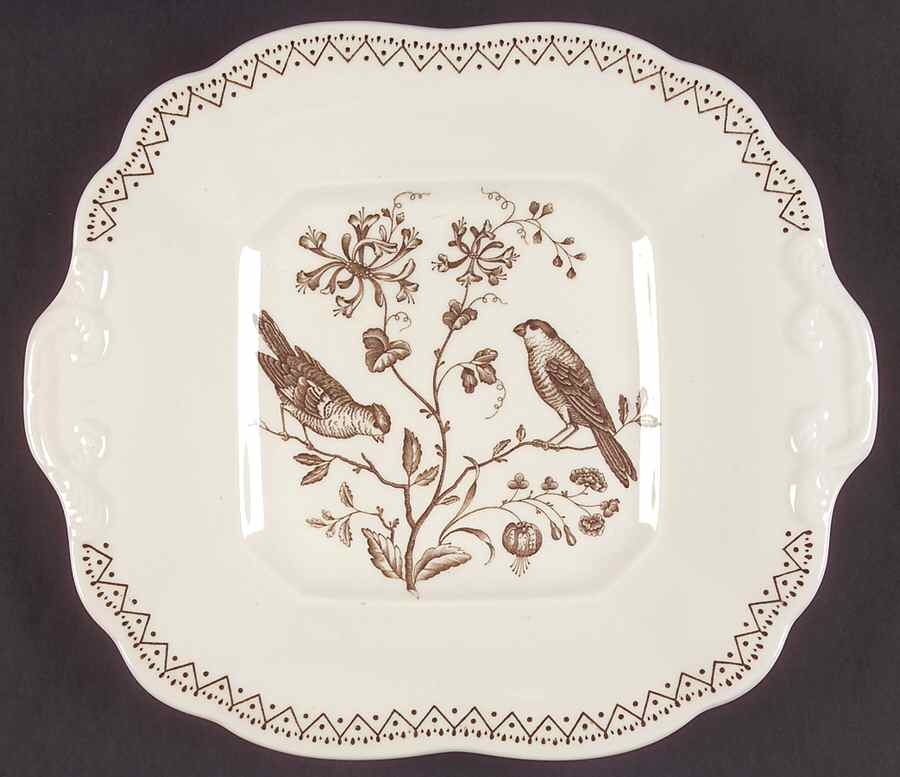 Williamsburg Aviary Square Handled Cake Plate by Wedgwood-1