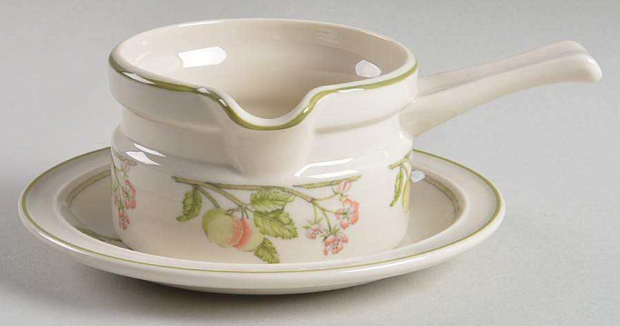 Wild Apple (Granada Sterling Shape) Gravy Boat & Underplate by Wedgwood-1
