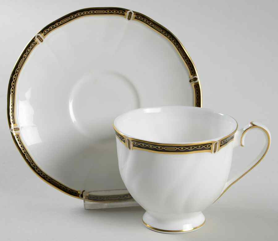 Windsor Black Footed Demitasse Cup & Saucer Set by Wedgwood-1