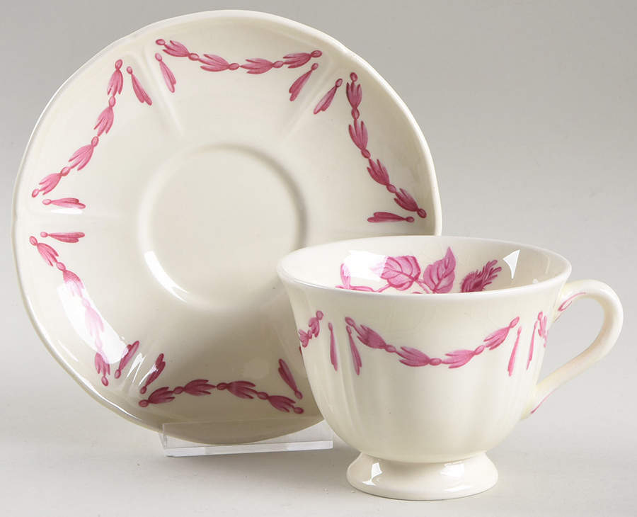 Williamsburg Husk Footed Cup & Saucer Set by Wedgwood-1