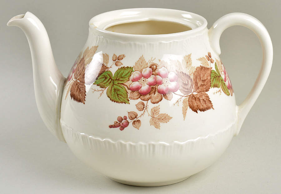 Wildbriar Brown Pink Teapot No Lid by Wedgwood-1