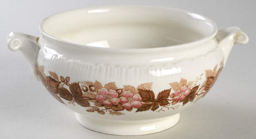Wildbriar Brown Pink Sauce Boat No LId by Wedgwood-1