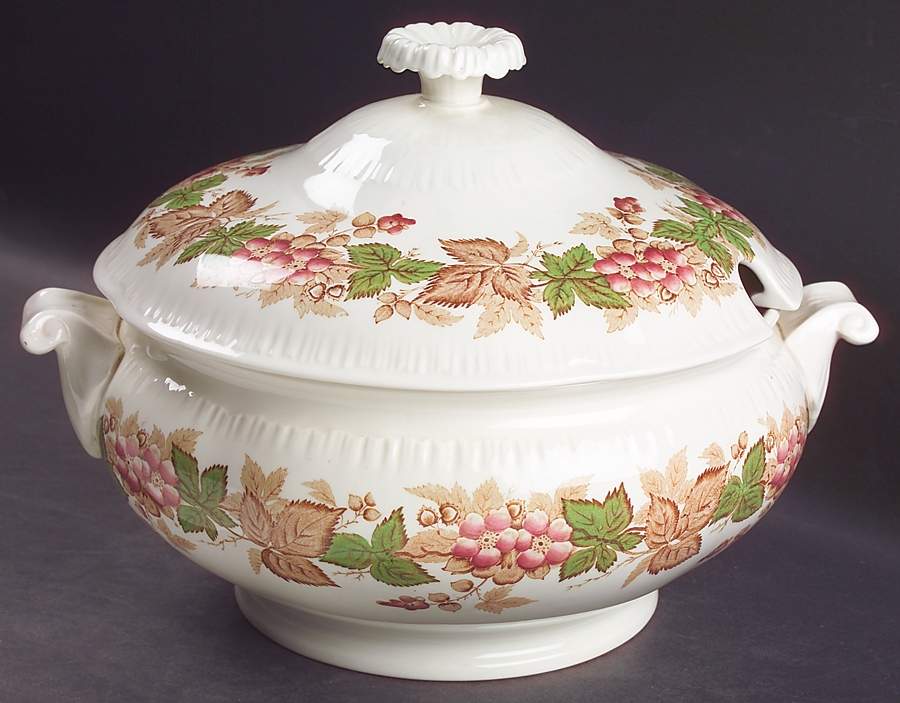 Wildbriar Brown Pink Tureen &  Lid by Wedgwood-1