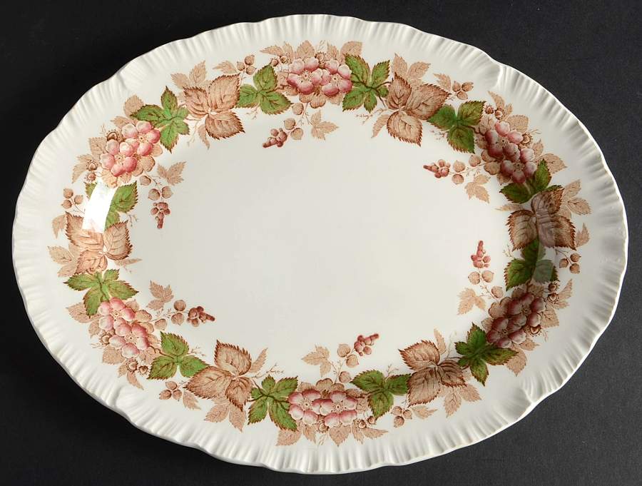 Wildbriar Brown Pink 11" Oval Serving Platter by Wedgwood-1