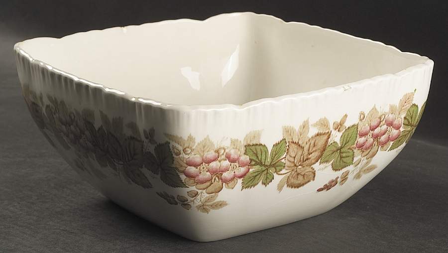Wildbriar Brown Pink 9" Square Salad Serving Bowl by Wedgwood-1