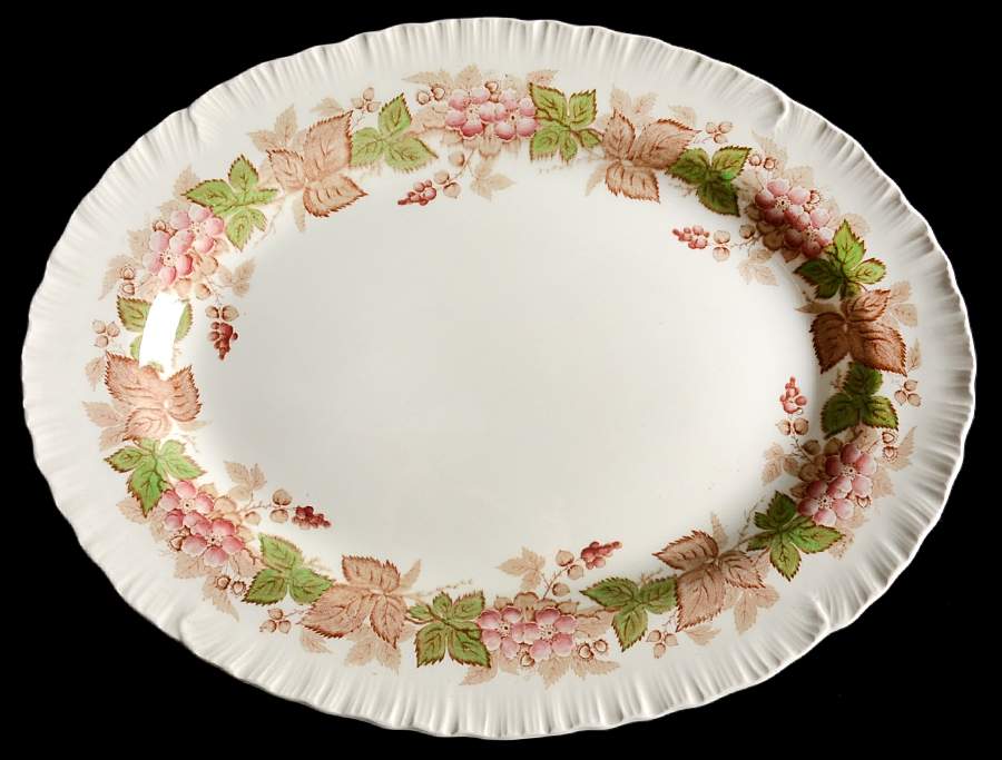 Wildbriar Brown Pink 14" Oval Serving Platter by Wedgwood-1