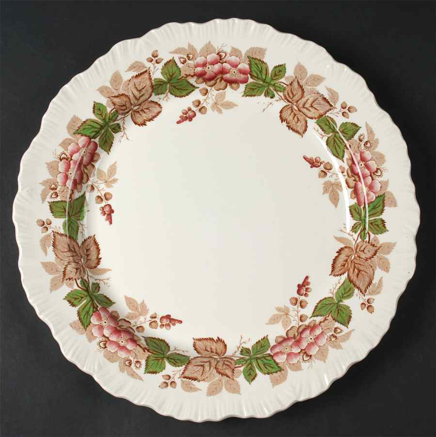 Wildbriar Brown Pink 13" Chop Plate (Round Platter) by Wedgwood-1
