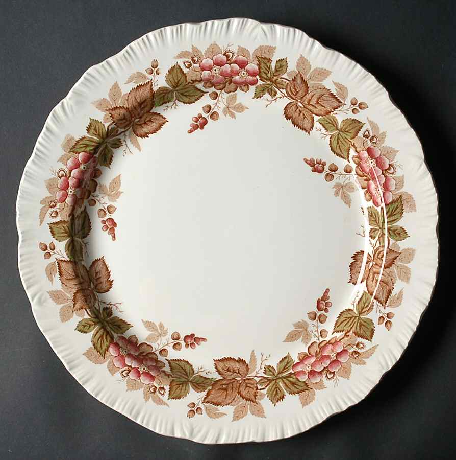Wildbriar Brown Pink 12" Chop Plate (Round Platter) by Wedgwood-1
