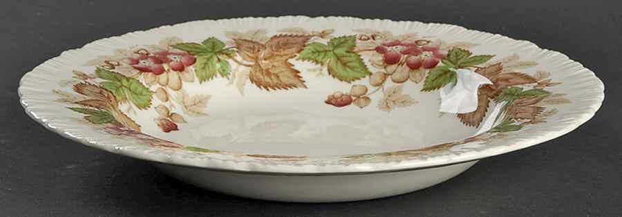 Wildbriar Brown Pink Large Rim Soup Bowl by Wedgwood-1