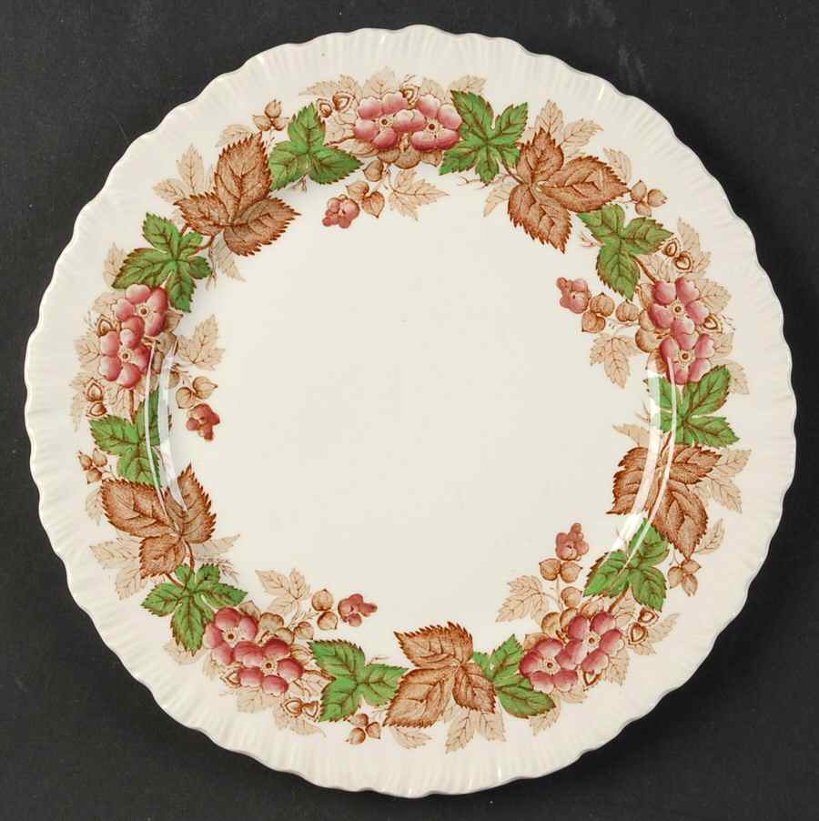 Wildbriar Brown Pink Luncheon Plate by Wedgwood-1