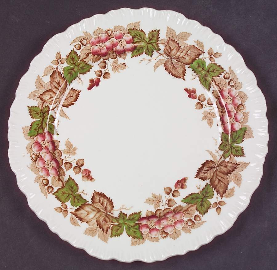 Wildbriar Brown Pink Dessert/Pie Plate by Wedgwood-1