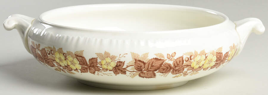 Wildbriar Brown Yellow Round Vegetable No Lid by Wedgwood-1