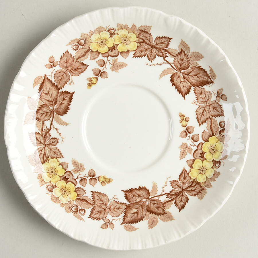 Wildbriar Brown Yellow Saucer for Cream Soup Bowl by Wedgwood-1
