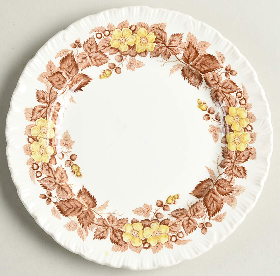Wildbriar Brown Yellow Bread & Butter Plate by Wedgwood-1