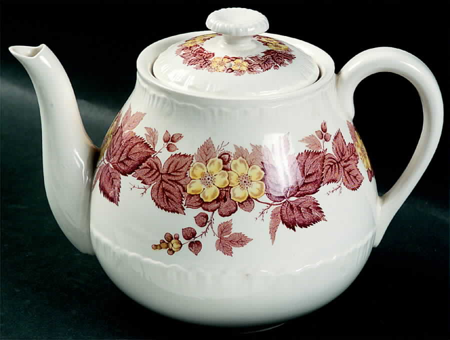 Wildbriar Brown Yellow Teapot & Lid by Wedgwood-1