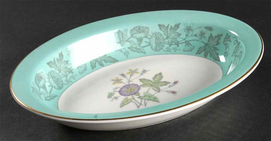 Wildflower Green 9" Oval Vegetable Bowl by Wedgwood-1
