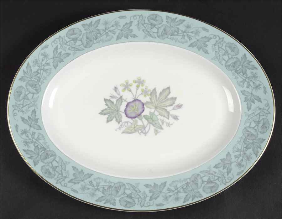 Wildflower Green 13" Oval Serving Platter by Wedgwood-1