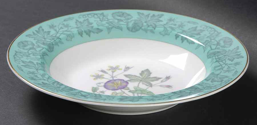 Wildflower Green Rim Soup Bowl by Wedgwood-1