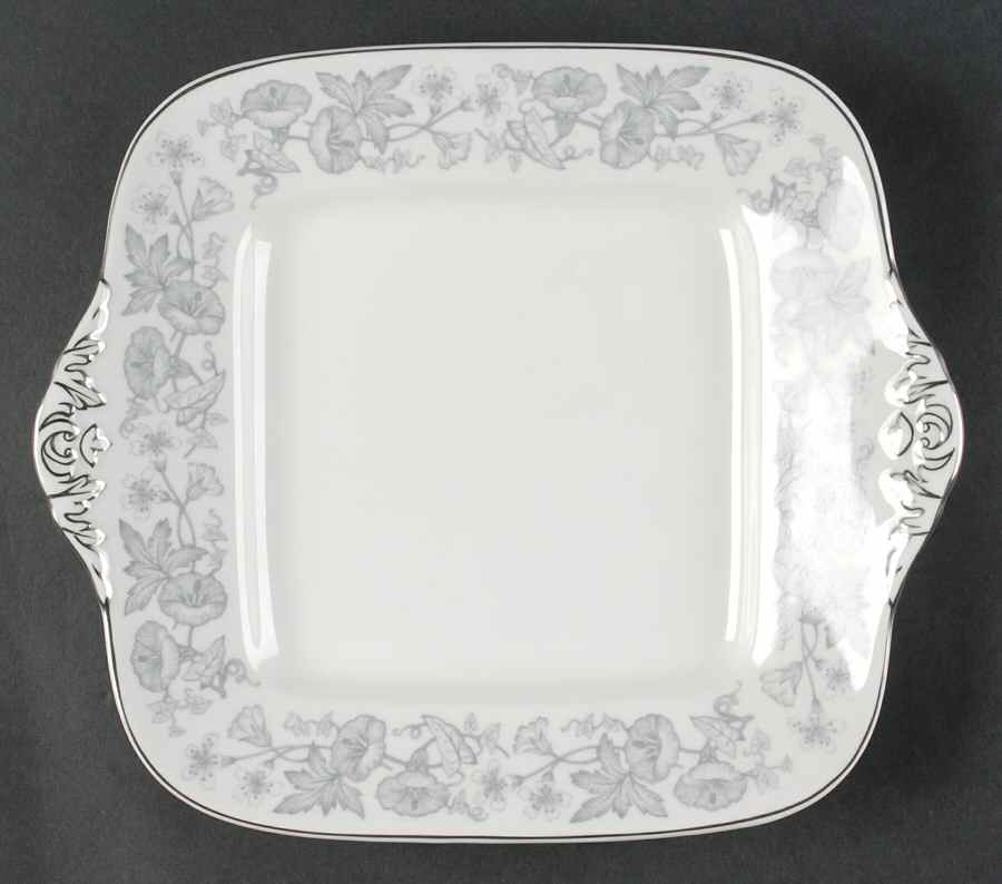 Wildflower Gray Square Handled Cake Plate by Wedgwood-1