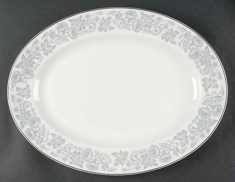 Wildflower Gray 15" Oval Serving Platter by Wedgwood-1