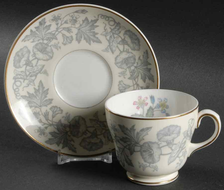 Wildflower Ivory Footed Cup & Saucer Set by Wedgwood-1