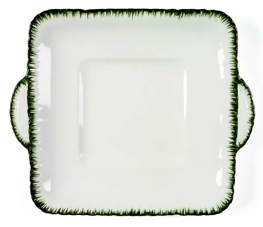 Williamsburg Green Square Handled Cake Plate by Wedgwood-1