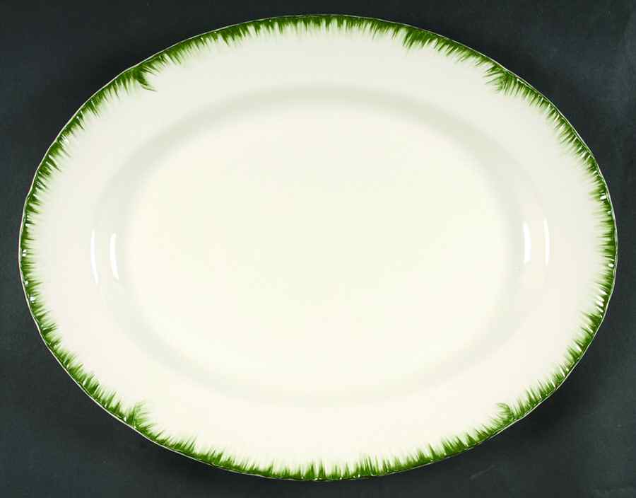 Williamsburg Green 16" Oval Serving Platter by Wedgwood-1