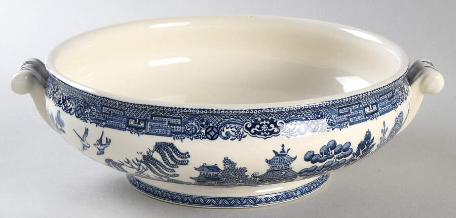 Willow Blue (Newer, Smooth) Round Vegetable No Lid by Wedgwood-1