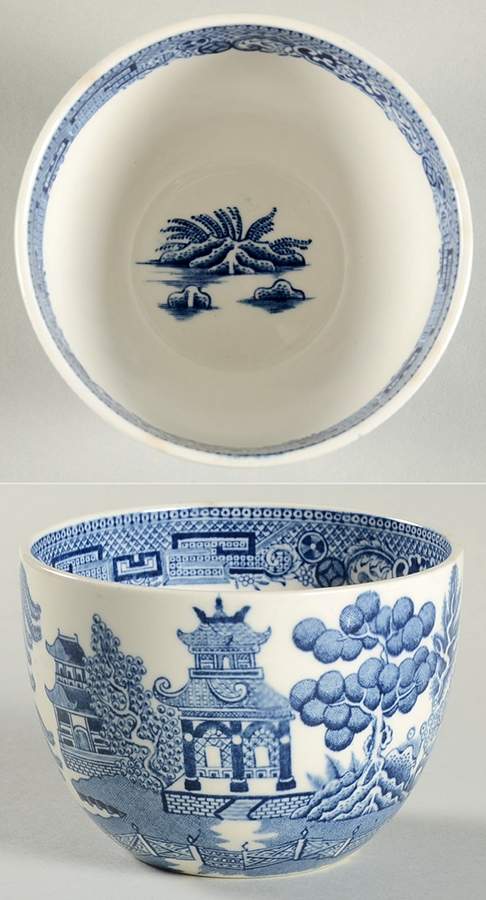 Willow Blue (Newer, Smooth) Mini Open Sugar Bowl by Wedgwood-1