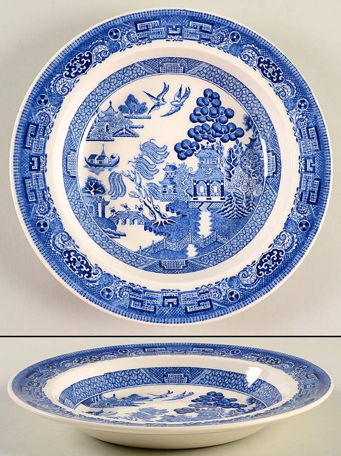 Willow Blue (Newer, Smooth) Rim Soup Bowl by Wedgwood-1