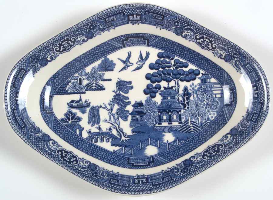 Willow Blue (Newer, Smooth) Pickle Dish/Gravy Underplate by Wedgwood-1