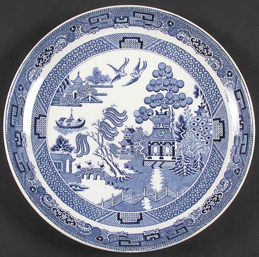 Willow Blue (Newer, Smooth) Cake Plate by Wedgwood-1