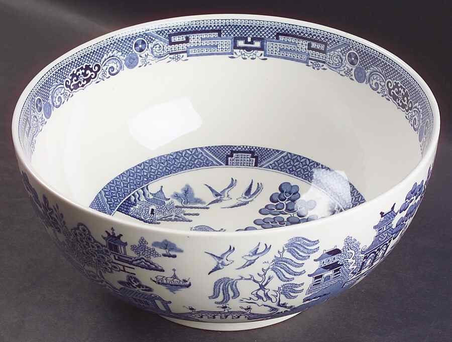 Willow Blue (Newer, Smooth) 9" Salad Serving Bowl by Wedgwood-1