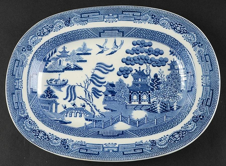 Willow Blue (Newer, Smooth) 10" Rectangular Serving Platter by Wedgwood-1