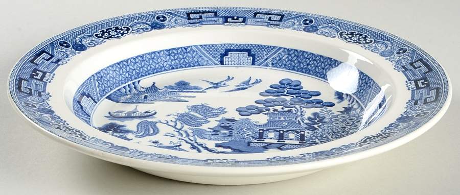 Willow Blue (Newer, Smooth) Large Rim Soup Bowl by Wedgwood-1
