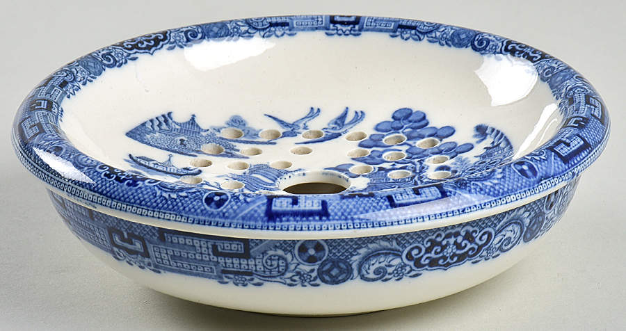 Willow Blue (Older, Smooth) Drainer & Bowl Set by Wedgwood-1